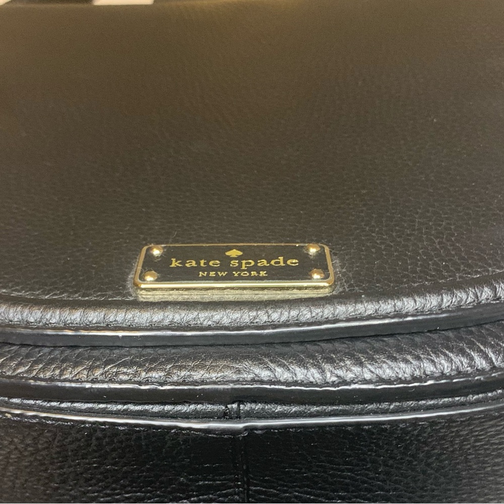 Kate Spade Oliver Street Sadelle Saddle Purse Black Pebble Leather Flap Med New - Picture 7 of 16